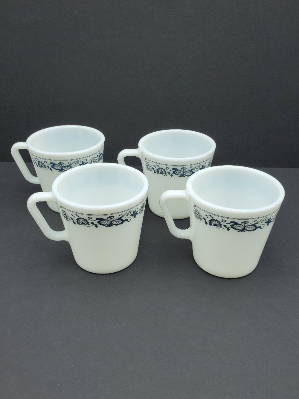 Pyrex Old Town Blue Mugs Corning Blue Onion White Milk Glass Mugs